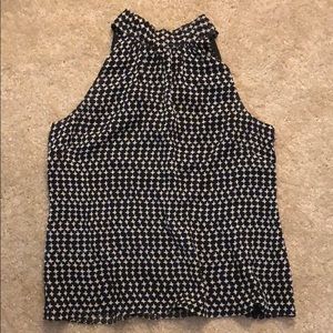 High neck with button closure back blouse